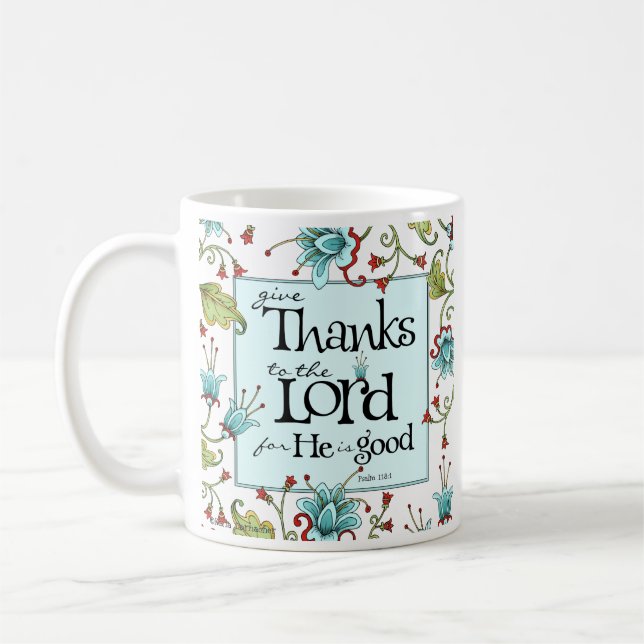 Geben Sie Dank - Kaffee-Tasse Kaffeetasse (Links)
