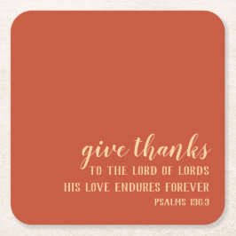 Geben Sie Dankeschön Scripting Simple Orange Ernte Rechteckiger Pappuntersetzer