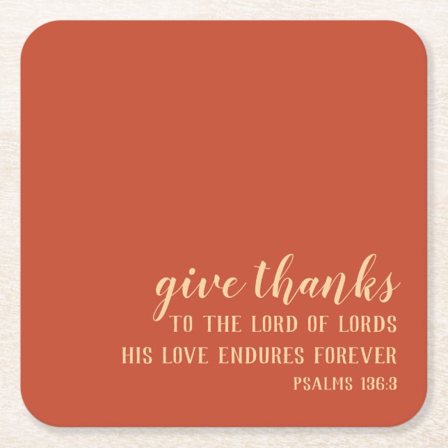 Geben Sie Dankeschön Scripting Simple Orange Ernte Rechteckiger Pappuntersetzer (Vorderseite)