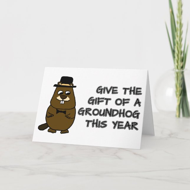 Geben Sie das Geschenk eines Groundhog in diesem J Karte (Vorderseite)