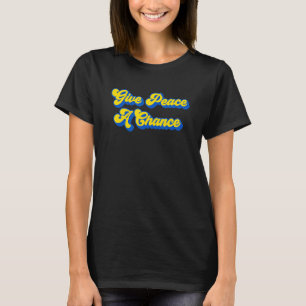 Geben Sie dem Frieden eine Chance blauen und gelbe T-Shirt