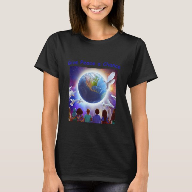 Geben Sie dem Frieden eine Chance, Einheit und Har T-Shirt (Vorderseite)