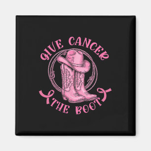 Geben Sie dem Krebs den Western "Boot Pink Breast Magnet
