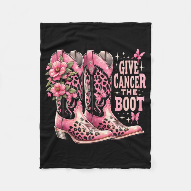 Geben Sie dem Krebs die Stiefel der Cowgirl-Stiefe Fleecedecke (Vorderseite)
