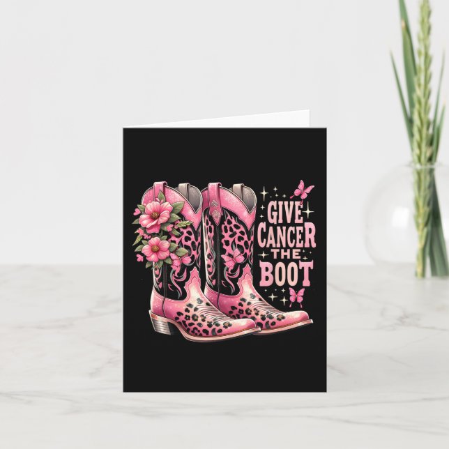 Geben Sie dem Krebs die Stiefel der Cowgirl-Stiefe Karte (Vorderseite)