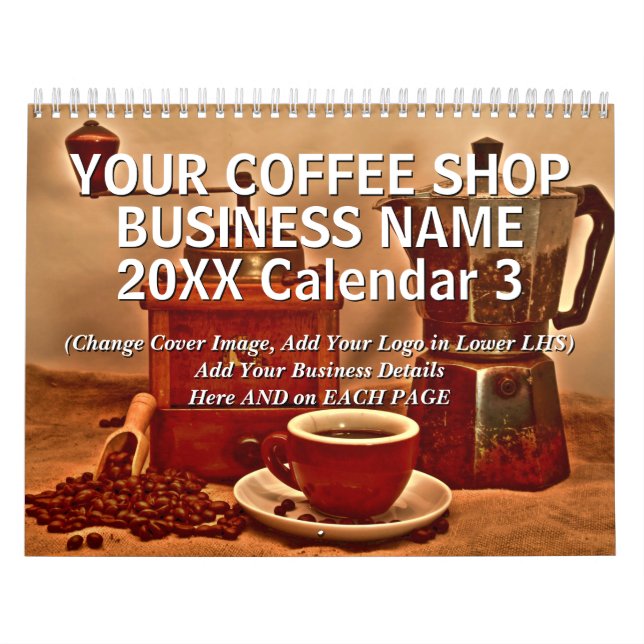 Geben Sie den Geschäftsnamen Ihres Kaffeehauses 20 Kalender (Titelbild)