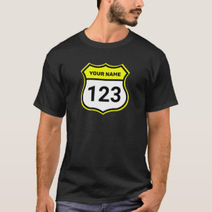 Geben Sie den Namen Ihrer Kennnummer Gelb ein T-Shirt