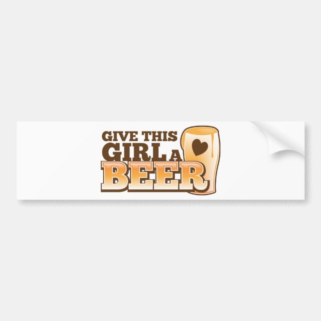 Geben Sie diesem Mädchen ein Bier Nd Autoaufkleber (Vorne)