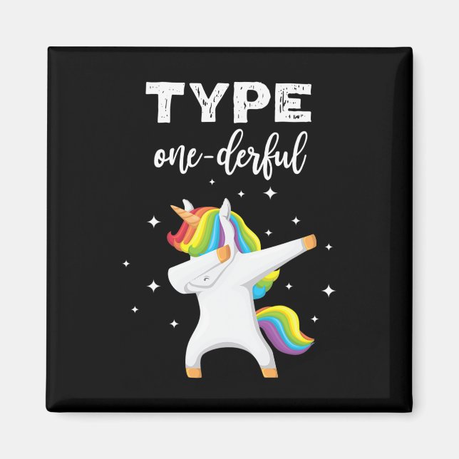 Geben Sie ein leichtes Dabbing Unicorn Diabetes Be Magnet (Vorne)