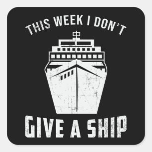 Geben Sie ein Schiff Boot Yacht Cruise Ship Funny Quadratischer Aufkleber