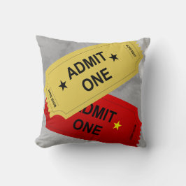 Geben Sie eine Eintrittskarte für das Red & Yellow Kissen