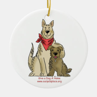 Geben Sie einem Hund eine Zuhause-Verzierung Keramik Ornament