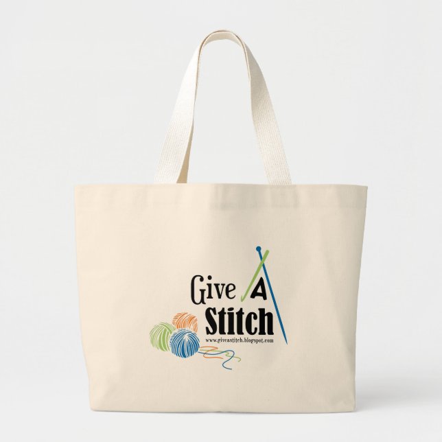 Geben Sie einem Stich riesige Taschen-Tasche Jumbo Stoffbeutel (Vorne)