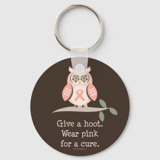 Geben Sie einen hoot rosa Ribbon Owl Schlüsselanhä Schlüsselanhänger