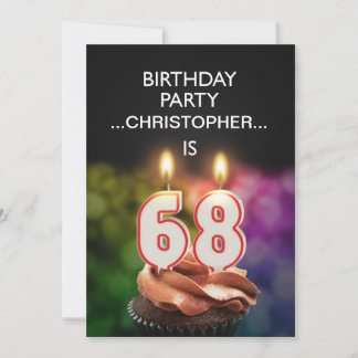 Geben Sie einen Namen, 68. Geburtstagsparty Einlad Einladung