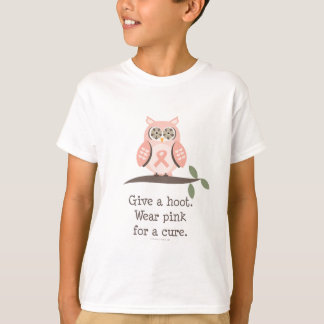 Geben Sie einer Schrei-Rosa-Band-Eule Kinder T-Shirt