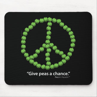 Geben Sie Erbsen als Chance (dunkle Stoffe) Mousepad