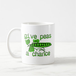 Geben Sie Erbsen eine Möglichkeit lustiger Kaffeetasse
