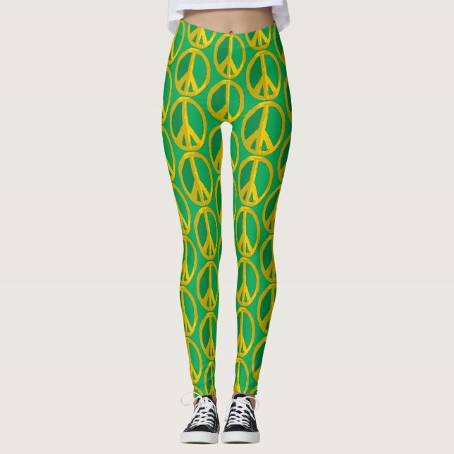 Geben Sie Frieden eine Grün-Möglichkeits-Leggings Leggings (Vorderseite)