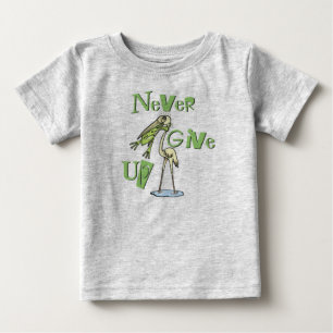 Geben Sie Frosch würgend Reiher nie auf Baby T-shirt