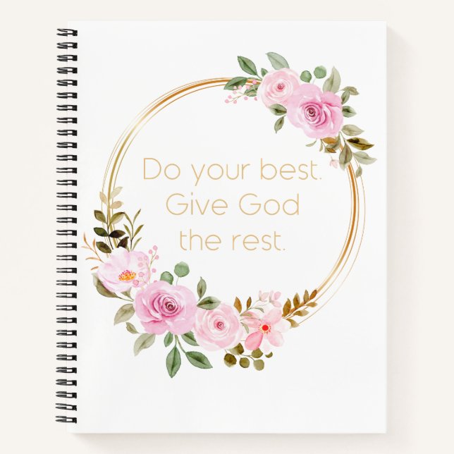Geben Sie Gott das Beste - Christliche Frauen Notizbuch (Vorderseite)