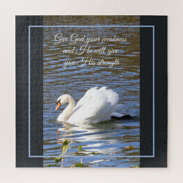 Geben Sie Gott Ihre Schwäche Swan Jigsaw Puzzle (Vertikal)