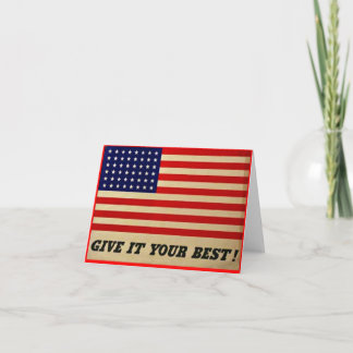 Geben Sie ihm Ihre Vintage amerikanische Fahnenkar Karte