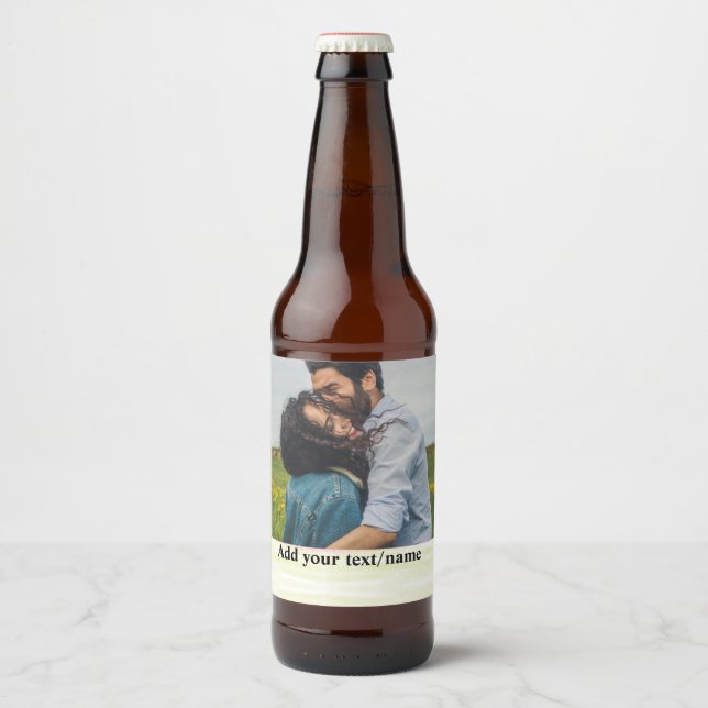 Geben Sie Ihr Foto-Lebensmitteletikett auf ein Min Bierflaschenetikett (Vorderseite)
