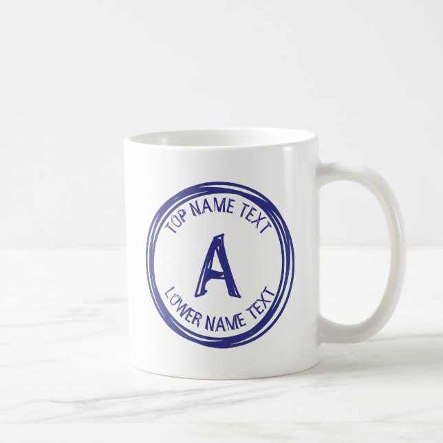 Geben Sie Ihren Anfangsnamen oder Ihre Texthandbüh Kaffeetasse (Rechts)