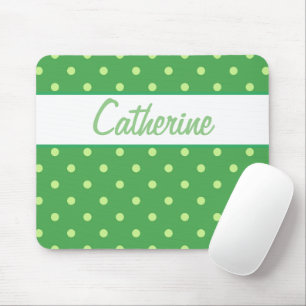 GEBEN SIE IHREN NAMEN AN - Green Polka dot Mousepad