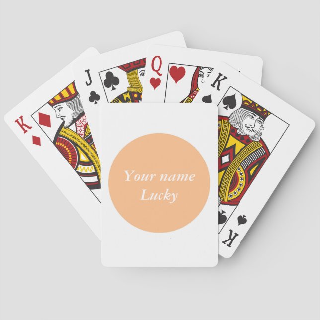 Geben Sie Ihren Namen auf den klassischen Spielkar Spielkarten (Rückseite)