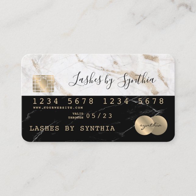 Geben Sie Ihren Namen Credit Card Styled Black Mar Visitenkarte (Vorderseite)