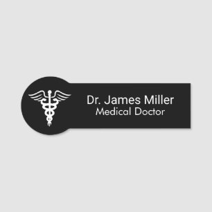 Geben Sie Ihren Namen Medical Caduceus Symbol Schw Namensschild