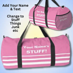 Geben Sie Ihren Namen Text Subject Pink ein Duffle Bag