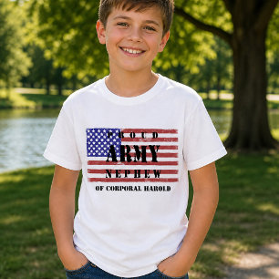 Geben Sie Ihren Onkel/Tanten Namen Proud Army Neph T-Shirt