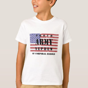 Geben Sie Ihren Onkel/Tanten Namen Proud Army Neph T-Shirt
