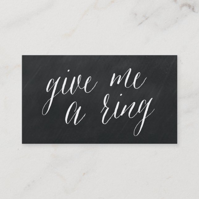 Geben Sie mir einen Ring moderne Visitenkarte (Vorderseite)