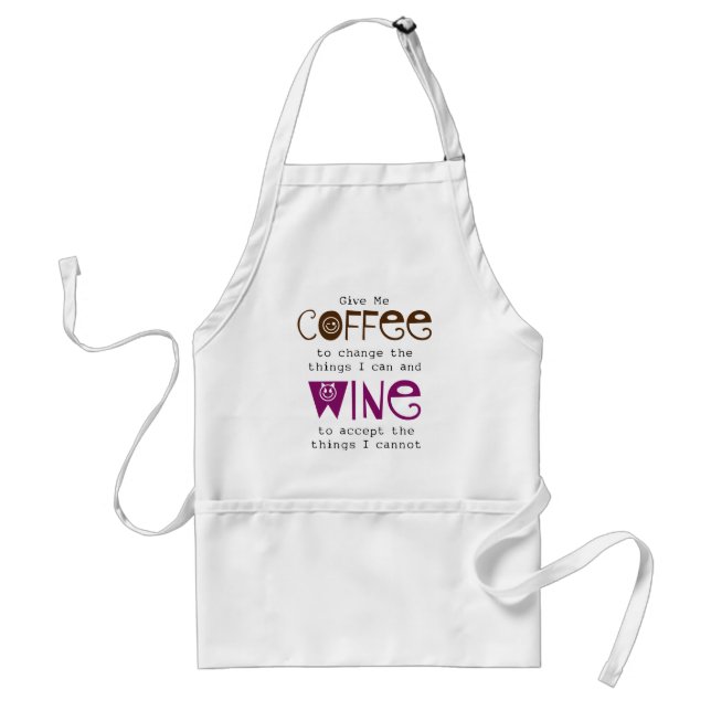 Geben Sie mir Kaffee-und Wein-Schürze Schürze (Vorne)