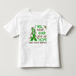Geben Sie nie Nierenerkrankung der Hoffnungs-4 auf Kleinkind T-shirt