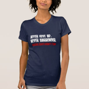 Geben Sie nie, übergeben nie auf T-Shirt