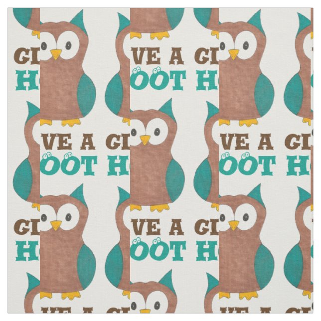 Geben Sie Niedlichen Cartoon Brown Owl Pattern Bir Stoff (Muster)