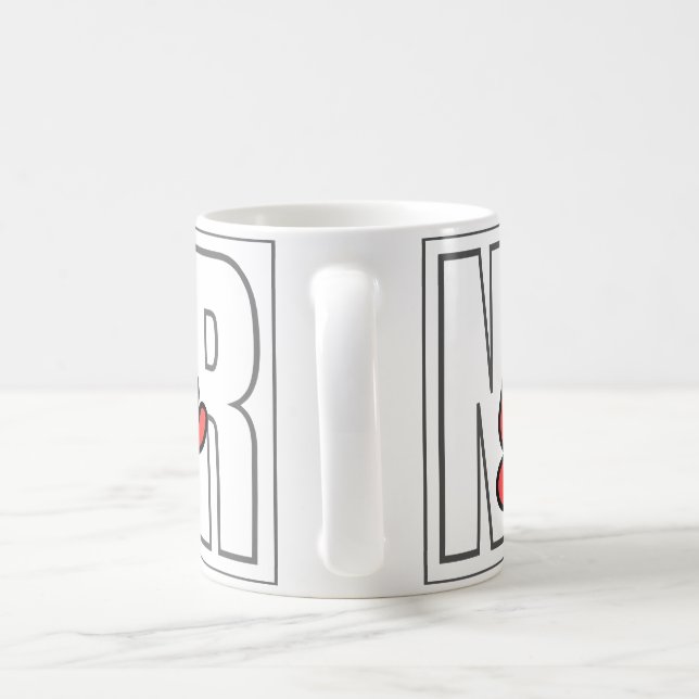 Geben Sie niemals Motivierend Typografie-Zitate au Kaffeetasse (Henkel)