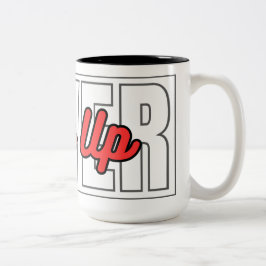 Geben Sie niemals Motivierend Typografie-Zitate au Zweifarbige Tasse