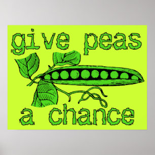 Geben Sie Peas a Chance Funny Peace Print Poster S