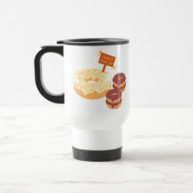 Geben Sie Schokolade und Weißschokolade Donut auf