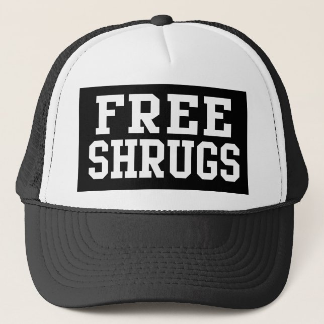 Geben Sie Shrugs, lustige Parodie frei Truckerkappe (Vorderseite)