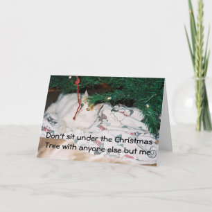 GEBEN SIE SICH UNTER DEM WEIHNACHTBAUM OHNE MICH. FEIERTAGSKARTE