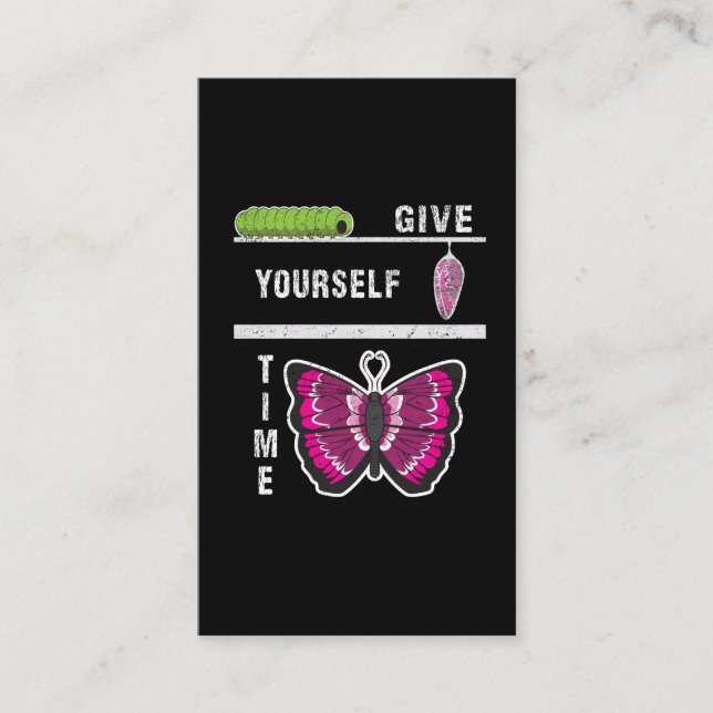 Geben Sie sich Zeit-Schmetterling inspirierend Visitenkarte (Vorderseite)