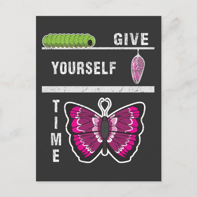 Geben Sie sich Zeit zum Schmettern Inspiration Zit Postkarte (Vorderseite)
