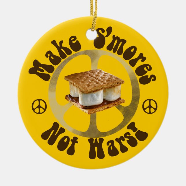 Geben Sie S'mores Frieden eine Möglichkeit Keramikornament (Vorne)